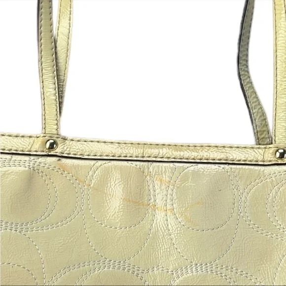 yellow coach purse- as is - Picture 3 of 12
